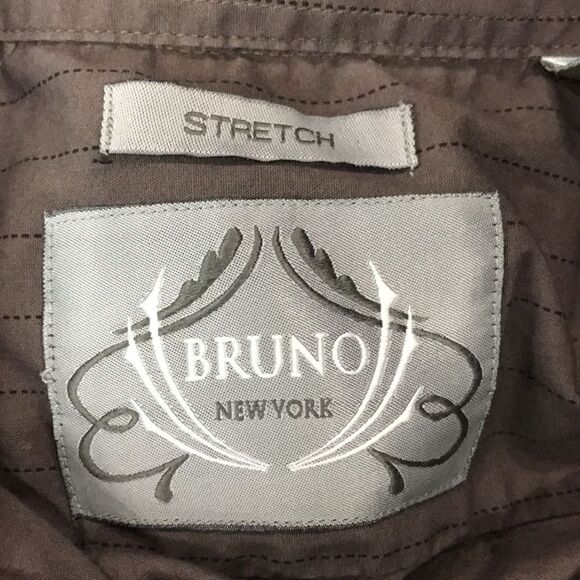 Bruno New York Men's Button-down Shirt, Medium, Brown - Picture 4 of 6